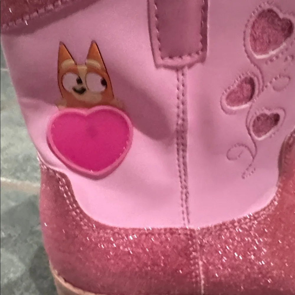 Toddler Girls Bluey Light Up Western Boots - Pink🌟RARE🌟